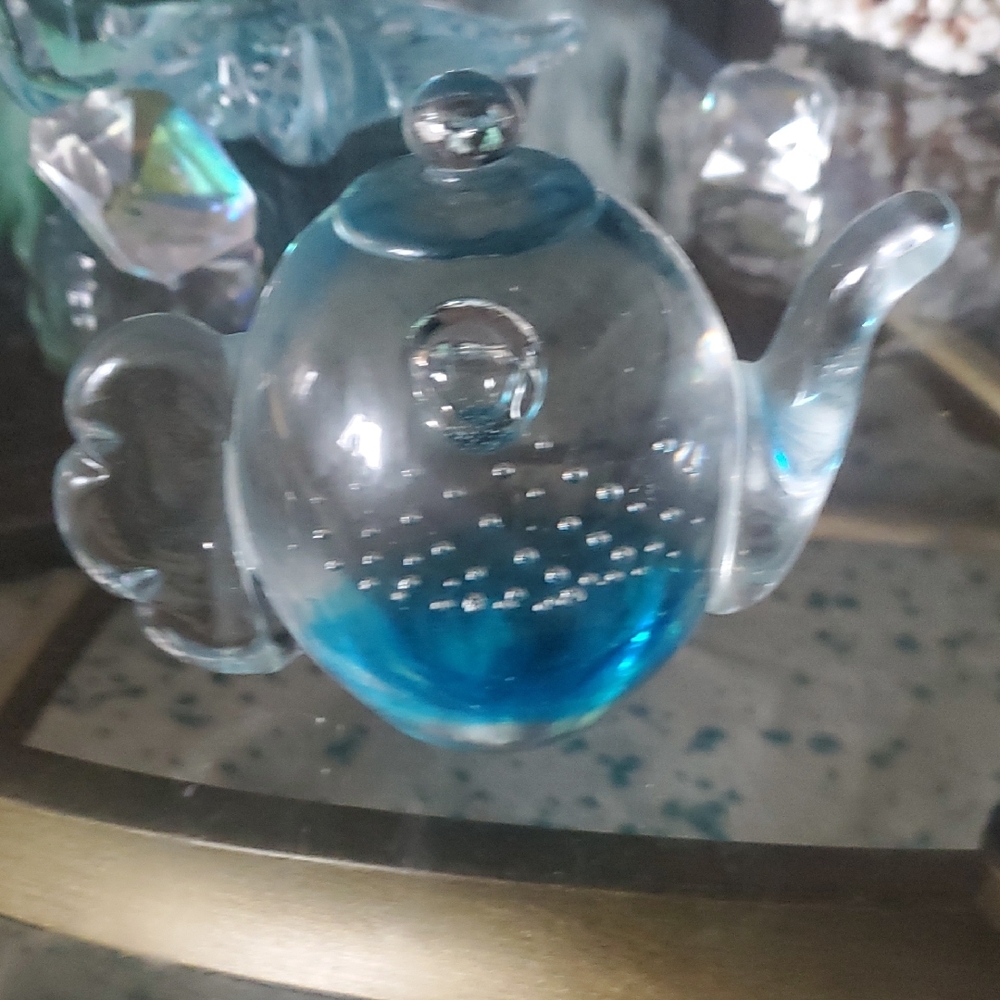 Glass Teapot Paperweight